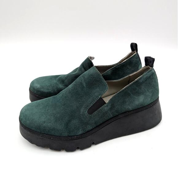 Fly London Shoes - Fly London Pece Wedge Loafer Shoes Women's Forest Green Size US6.5 EU37a
